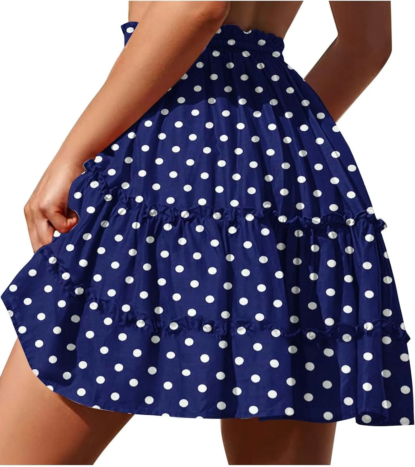 Flowy Printed Mini Skirts for Women Casual High Waisted Summer Boho Skirt Lightweight Adjustable Tie Knot Skorts