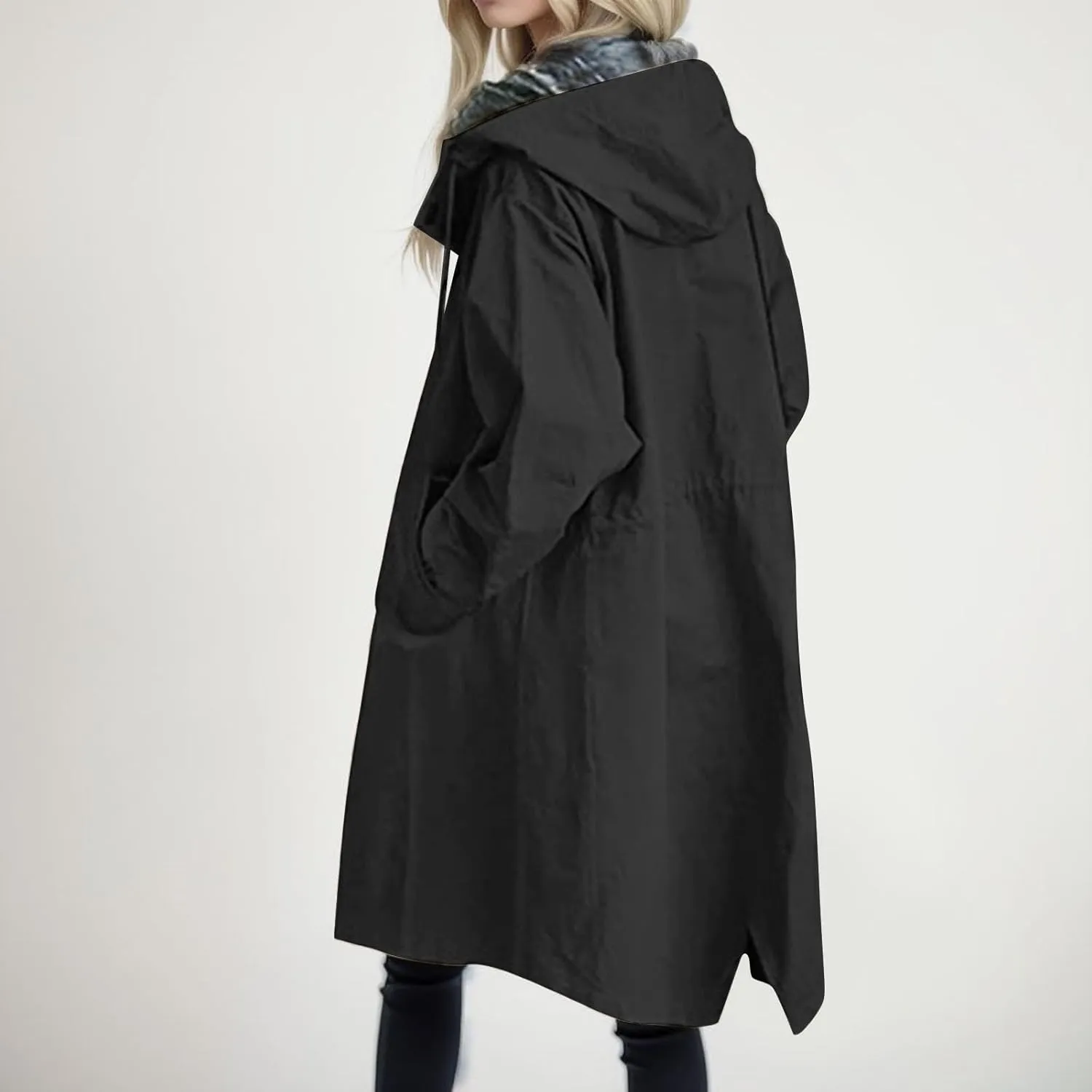 PeQAQ Women's Trench Coat Long Double-Breasted Fall Fashion Windbreaker Jackets 2023 Classic Lapel Slim Overcoat Outerwear