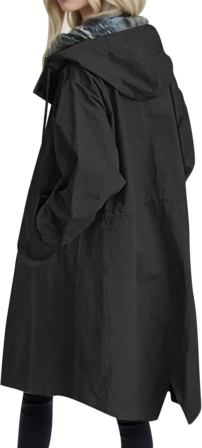 PeQAQ Women's Trench Coat Long Double-Breasted Fall Fashion Windbreaker Jackets 2023 Classic Lapel Slim Overcoat Outerwear