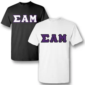 Sigma Alpha Mu Lettered T-Shirt, 2-Pack Bundle Deal - TWILL