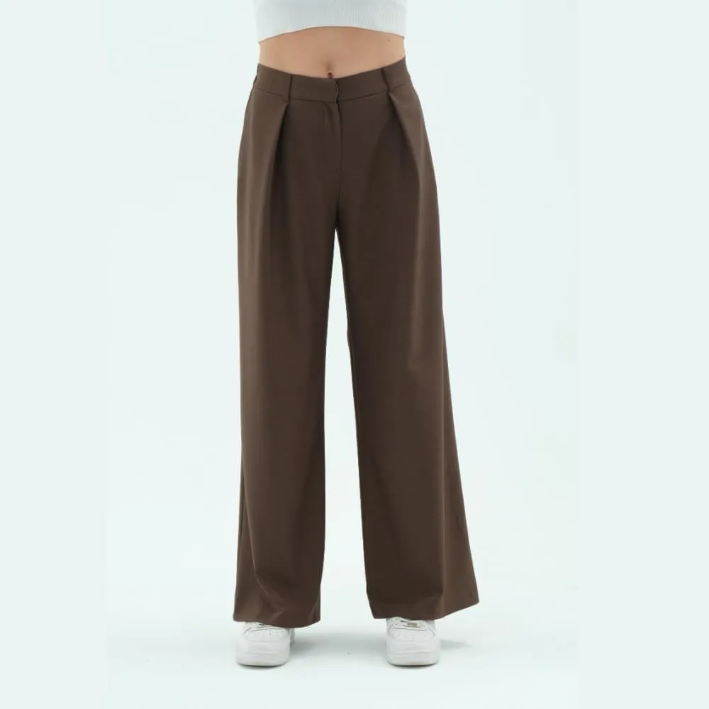 Wide Leg Work Pants Womens Elastic High Waisted Casual Office Dress Pants Trousers with Pocket Normal and Plus Size Slacks